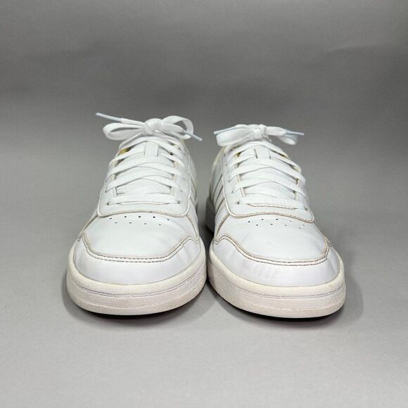 Adidas Hoops 2.0 Shoes Women's Size 8.5 Triple White Leather Basketball Sneakers - Picture 2 of 11